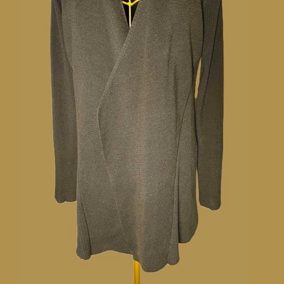 Eileen Fisher Chocolate Brown Silk/Cotton Knit Drapey Oversized Open Cardigan XS - Picture 12 of 16
